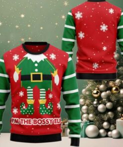 2025 Christmas Im The Bossy Elf Ugly Christmas Sweater