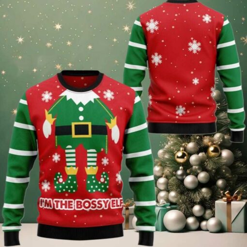 2025 Christmas Im The Bossy Elf Ugly Christmas Sweater