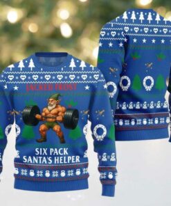 2025 Christmas Jacked Frost Six Pack Santas Helper Ugly Christmas Sweater