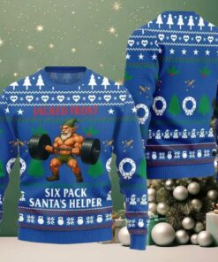 2025 Christmas Jacked Frost Six Pack Santas Helper Ugly Christmas Sweater