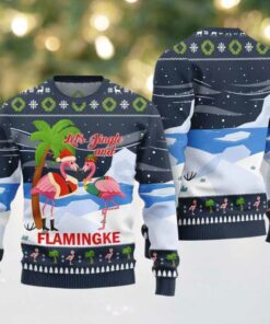 2025 Christmas Jingle And Flamingke Ugly Christmas Sweater
