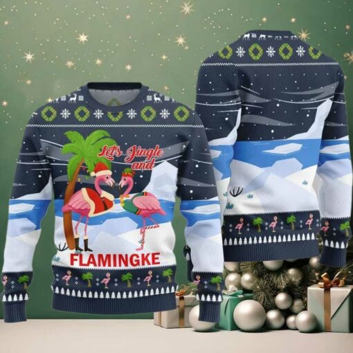 2025 Christmas Jingle And Flamingke Ugly Christmas Sweater