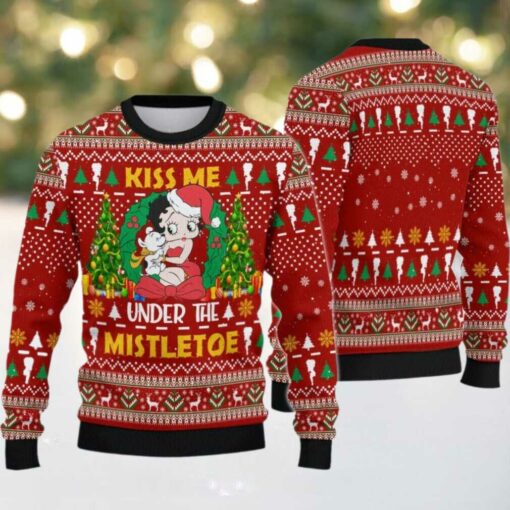 2025 Christmas Kiss Me Under The Mistletoe Christmast Ugly Sweatshirt