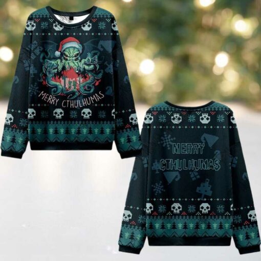 2025 Christmas Merry Cthulhumas Ugly Christmas Sweater