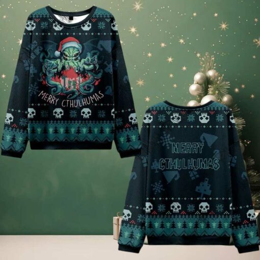 2025 Christmas Merry Cthulhumas Ugly Christmas Sweater