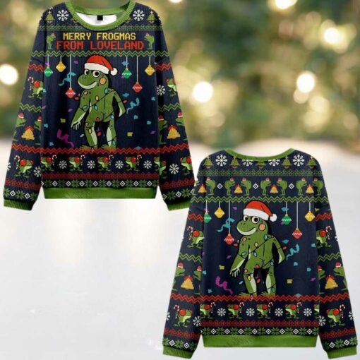 2025 Christmas Merry Frogmas from Loveland Ugly Christmas Sweater