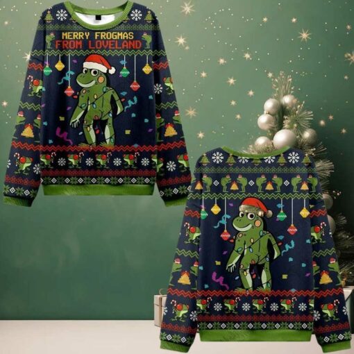 2025 Christmas Merry Frogmas from Loveland Ugly Christmas Sweater