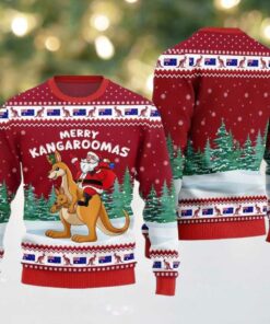 2025 Christmas Merry Kangaroomas Ugly Christmas Sweater