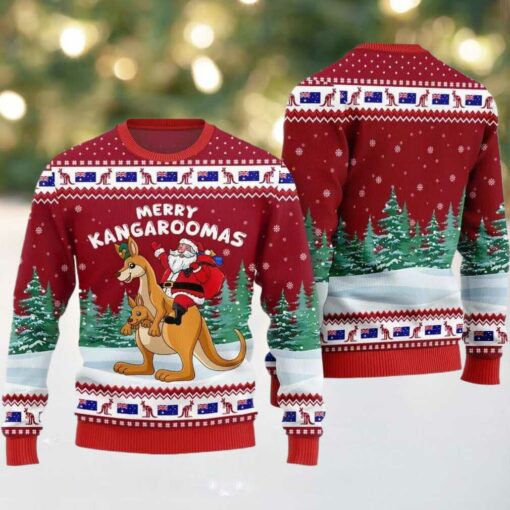 2025 Christmas Merry Kangaroomas Ugly Christmas Sweater