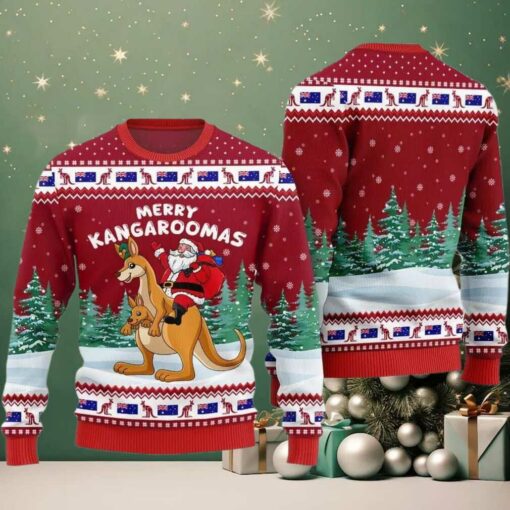 2025 Christmas Merry Kangaroomas Ugly Christmas Sweater