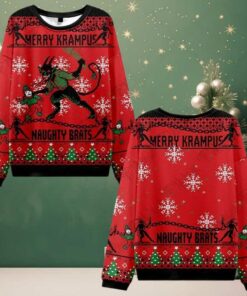 2025 Christmas Merry Krampus Naughty Brats Ugly Christmas Sweater