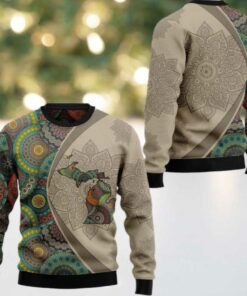 2025 Christmas Michigan Mandala Ugly Christmas Sweater
