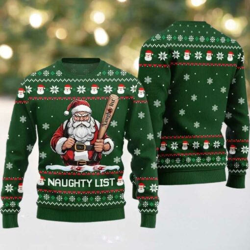 2025 Christmas Naughty List Santa Ugly Christmas Sweater