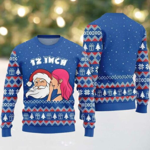 2025 Christmas Naughty Santa 12 Inch Surprise Ugly Christmas Sweater