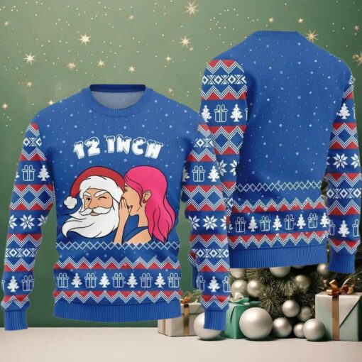2025 Christmas Naughty Santa 12 Inch Surprise Ugly Christmas Sweater