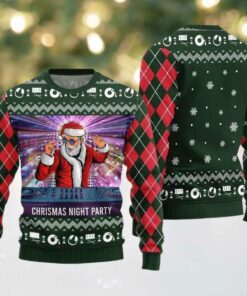 2025 Christmas Night Party DJ Santa Ugly Sweater