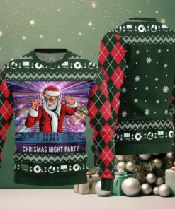2025 Christmas Night Party DJ Santa Ugly Sweater