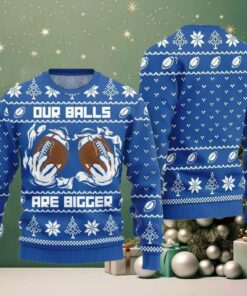 2025 Christmas Our Balls Are Bigger Football Ugly Christmas Sweater
