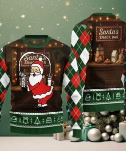 2025 Christmas Quirky Santa Snack Bar Ugly Christmas Sweater