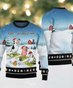 2025 Christmas Ridiculous Farm Golf Fore Get About Par Ugly Christmas Sweater