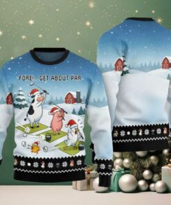 2025 Christmas Ridiculous Farm Golf Fore Get About Par Ugly Christmas Sweater