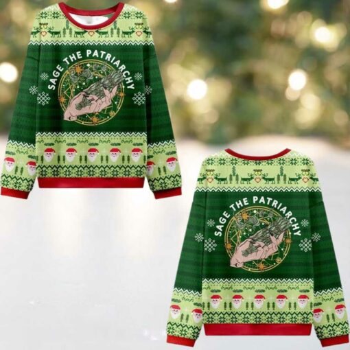 2025 Christmas Sage The Patriarchy Ugly Christmas Sweater