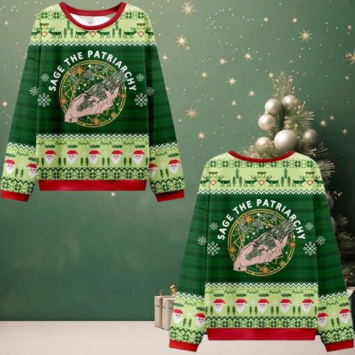 2025 Christmas Sage The Patriarchy Ugly Christmas Sweater