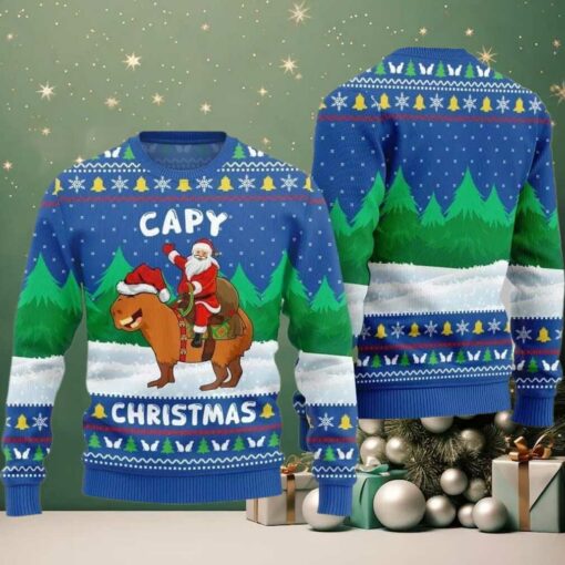 2025 Christmas Santa Capy Ugly Christmas Sweater
