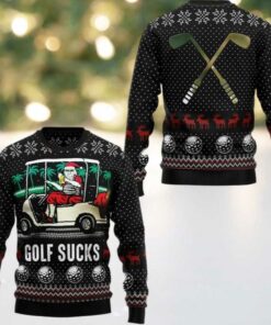 2025 Christmas Santa Golf Sucks Ugly Christmas Sweater