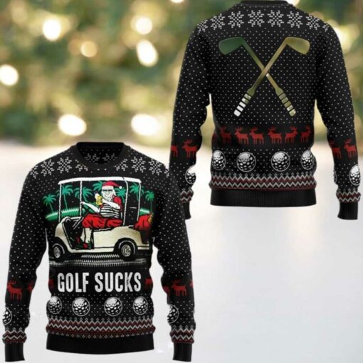 2025 Christmas Santa Golf Sucks Ugly Christmas Sweater
