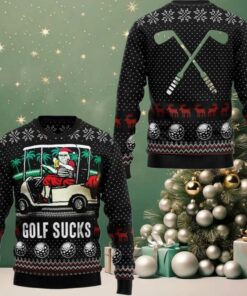 2025 Christmas Santa Golf Sucks Ugly Christmas Sweater
