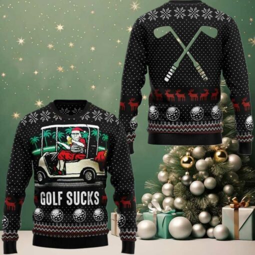 2025 Christmas Santa Golf Sucks Ugly Christmas Sweater