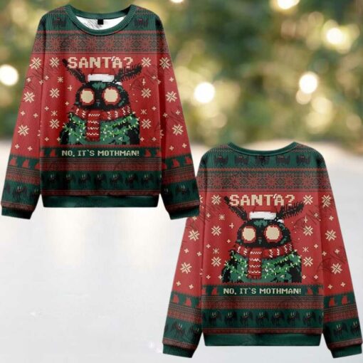 2025 Christmas Santa No It’s Mothman Ugly Christmas Sweater