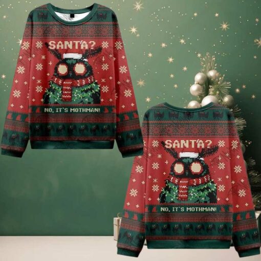 2025 Christmas Santa No It’s Mothman Ugly Christmas Sweater