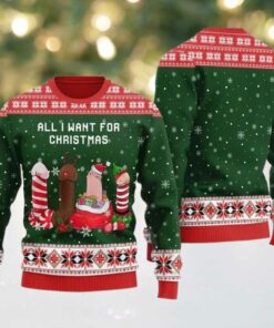 2025 Naughty Dick All I Want For Christmas Ugly Christmas Sweater