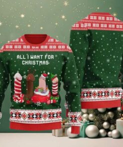 2025 Naughty Dick All I Want For Christmas Ugly Christmas Sweater