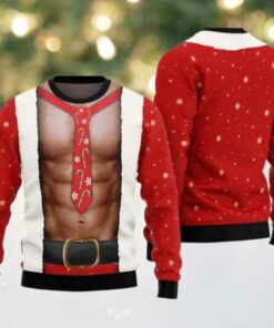 2025 Santa Abs Body Ugly Christmas Sweater
