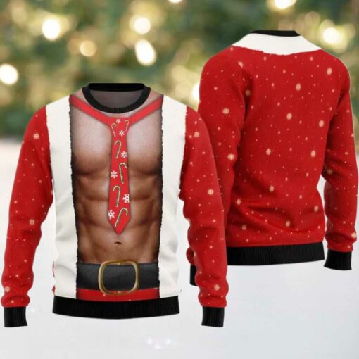 2025 Santa Abs Body Ugly Christmas Sweater