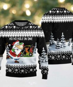 2025 Santa And Golf Mens Ugly Christmas Sweater