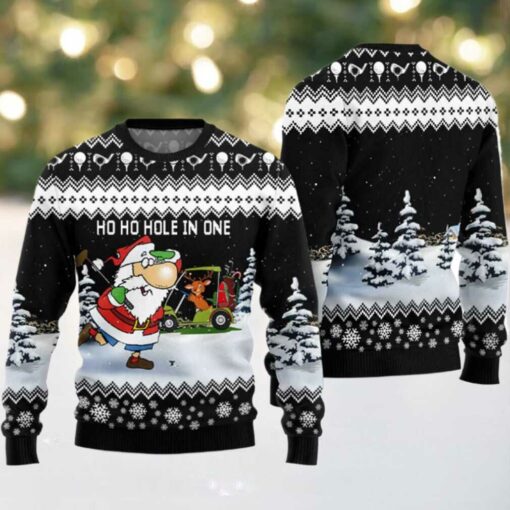2025 Santa And Golf Mens Ugly Christmas Sweater