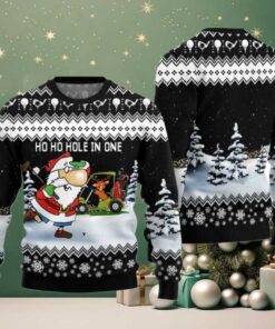 2025 Santa And Golf Mens Ugly Christmas Sweater