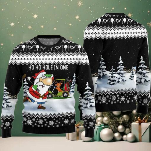 2025 Santa And Golf Mens Ugly Christmas Sweater
