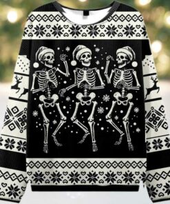 2025 Skeleton Dance Ugly Christmas Sweater