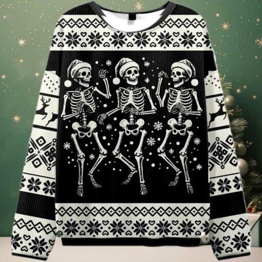 2025 Skeleton Dance Ugly Christmas Sweater