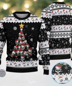 2025 Skull Pine Tree Ugly Christmas Sweater