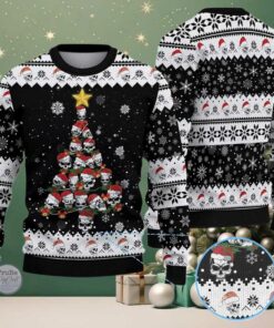 2025 Skull Pine Tree Ugly Christmas Sweater