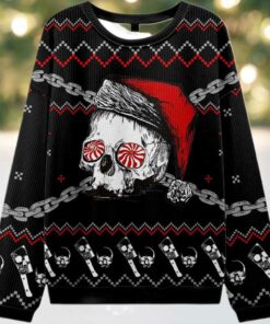 2025 Skulls And Chains Ugly Christmas Sweater