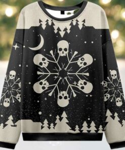 2025 Snowflake Skull Ugly Christmas Sweater