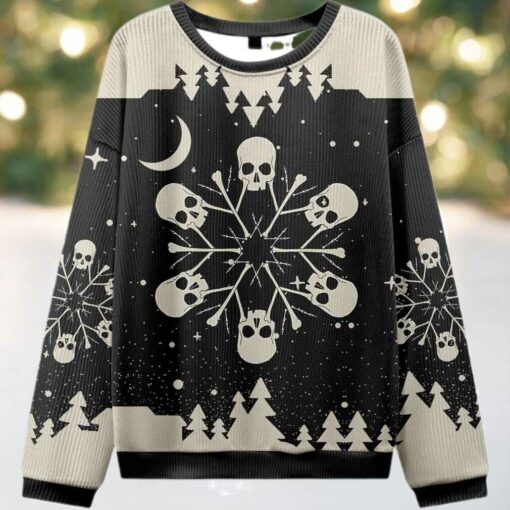 2025 Snowflake Skull Ugly Christmas Sweater