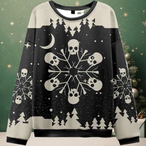 2025 Snowflake Skull Ugly Christmas Sweater